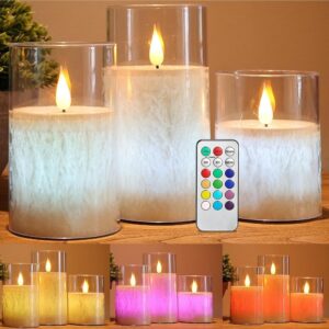 Decorative Color-Changing LED Flameless Candles with Remote - Set of 3