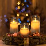 Tinted Grey Glass LED Pillar Candles with Remote Control – Set of 3