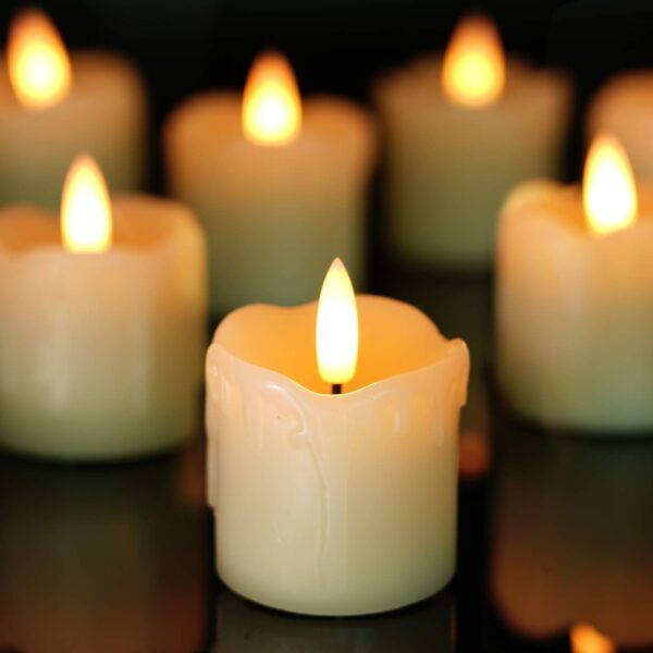 Warm White Flameless Votive Candles with Timer & Remote, Battery Operated, (2" x 2") Pack of 6