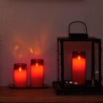 Acrylic Fiber Glass with Faux Wick Flameless LED Candles with Remote & Timer