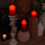 Acrylic Fiber Glass with Faux Wick Flameless LED Candles with Remote & Timer