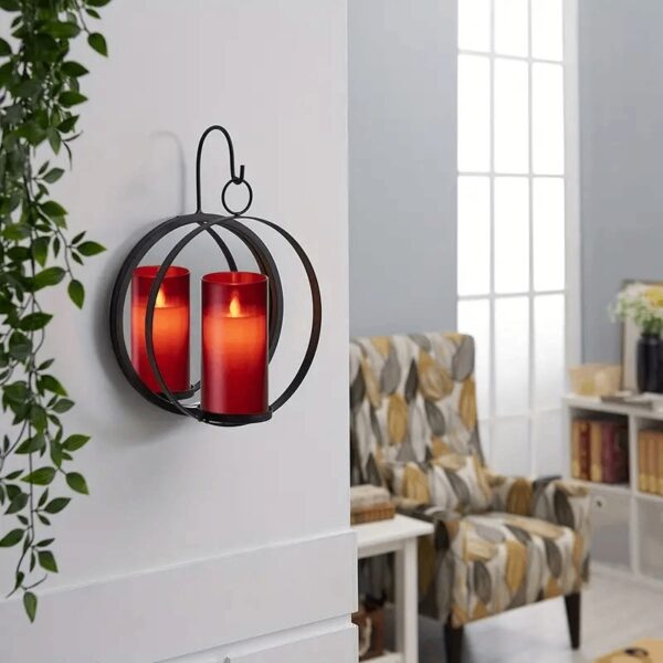 Flameless Red Acrylic Fiber Glass LED Candle Dancing Wick | AA Battery | Remote for Decor-(3" x 6")