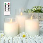 Real Wax Flameless LED Candles with Timer & Remote - Set of 3