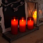 Acrylic Fiber Glass with Faux Wick Flameless LED Candles with Remote & Timer