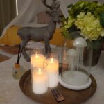 Acrylic Fiber Glass with Faux Wick Flameless LED Candles with Remote & Timer