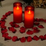 Flameless Red Acrylic Fiber Glass LED Candle Dancing Wick | AA Battery | Remote for Decor-(3" x 6")