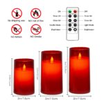 Acrylic Fiber Glass with Faux Wick Flameless LED Candles with Remote & Timer