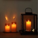 Acrylic Fiber Glass with Faux Wick Flameless LED Candles with Remote & Timer