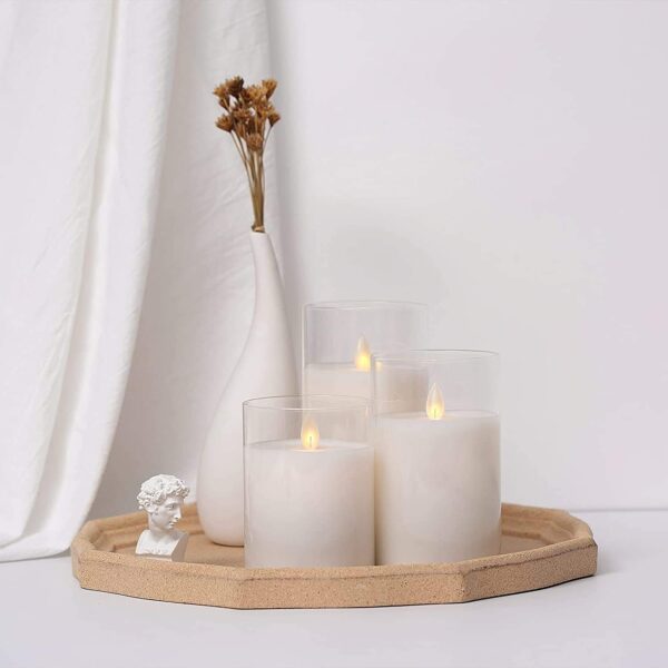 Real Wax Flameless LED Candles with Timer & Remote - Set of 3