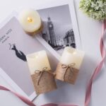 Hemp Rope LED Wax Candles with Flickering Light - 3 Piece Set