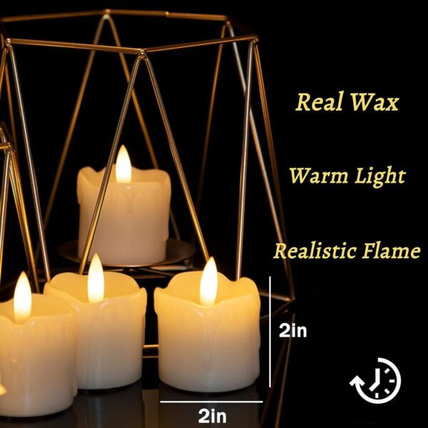 Warm White Flameless Votive Candles with Timer & Remote, Battery Operated, (2" x 2") Pack of 6