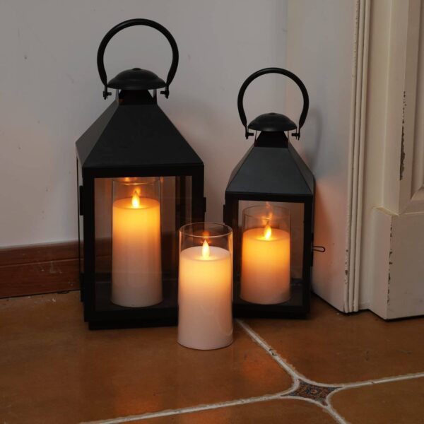 Flameless White Acrylic FiberGlass LED Candle Dancing Wick | AA Battery | Remote for Decor-(3" x 6")